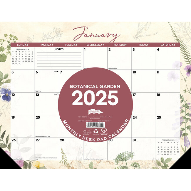 Botanischer Garten Schreibtischunterlage - Tischkalender 2025
