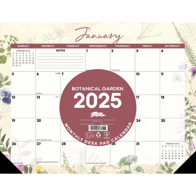 Jardín Botánico Desk Pad - Calendario de Escritorio 2025