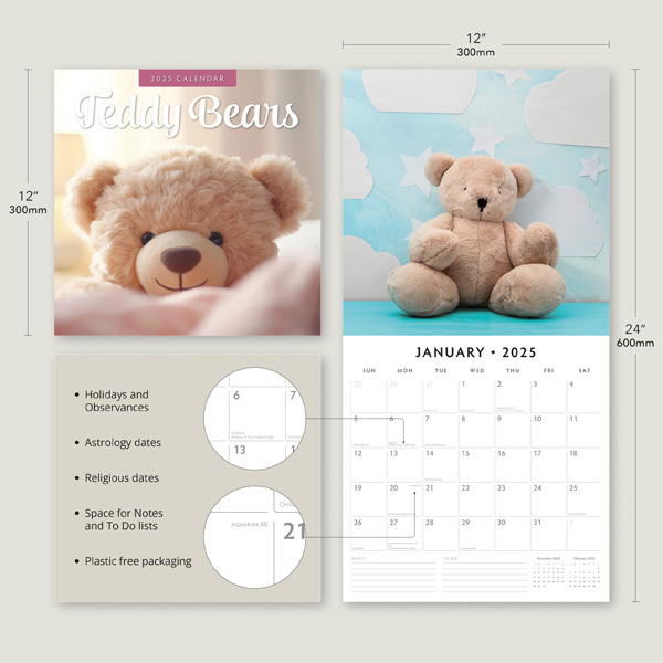 Buying Teddy Bears Calendar 2025? Quick and easy online