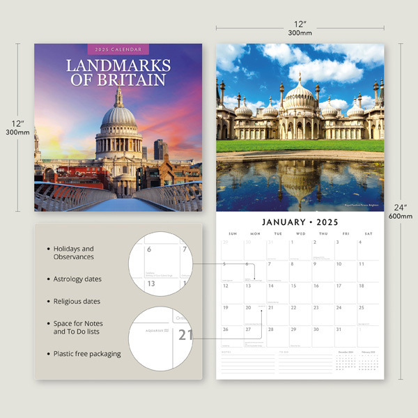 Buying Landmarks of Britain Calendar 2025? Quick and easy online