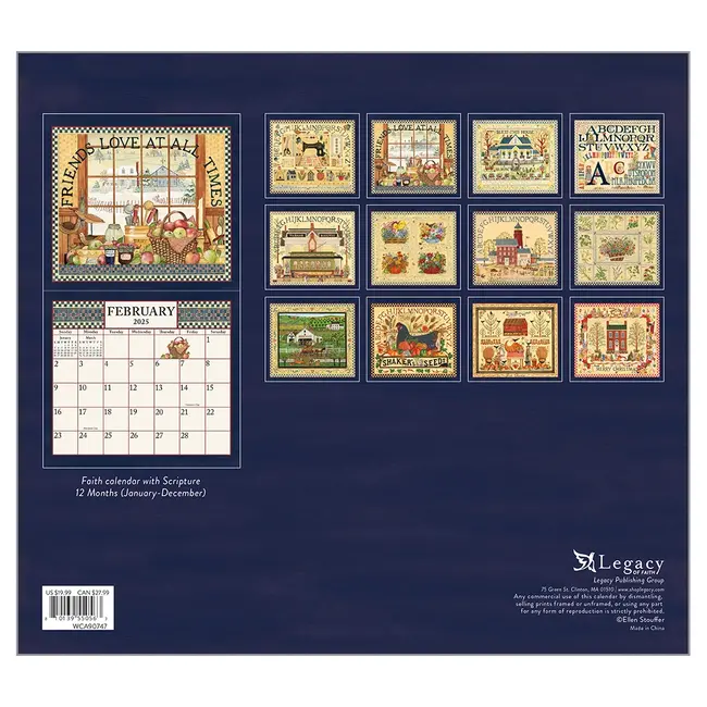 Buying Sampler Calendar 2025 Legacy Art Work by Ellen Stouffer