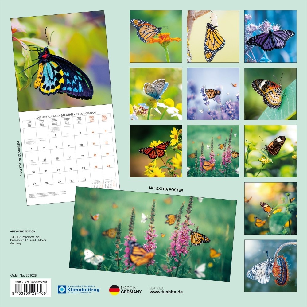 Tushita Butterfly Calendar 2025