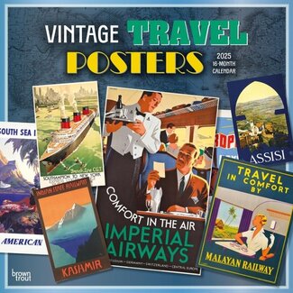 Browntrout Vintage Travel Posters Calendar 2025