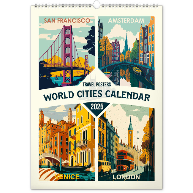 Affiches de voyage - Calendrier des villes du monde 2025