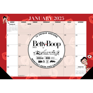 Willow Creek Betty Boop Desk Pad - Calendario da tavolo 2025 stretto