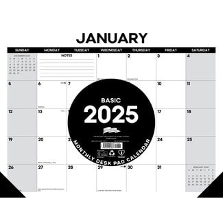 Willow Creek Basic Desk Pad Calendar 2025