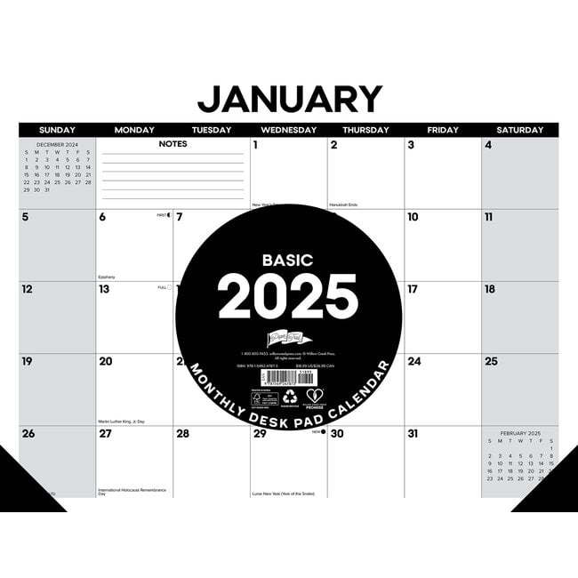 Basic-Schreibtischkalender 2025