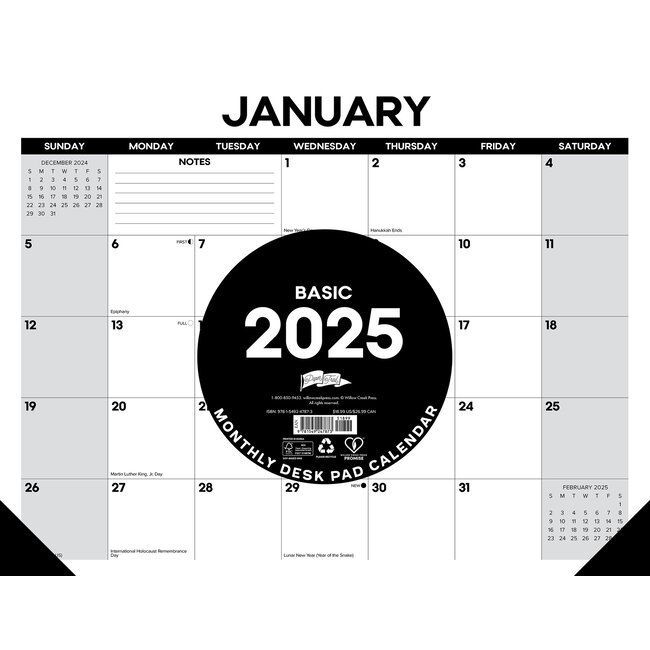 Willow Creek Basic Desk Pad Kalender 2025