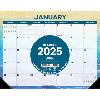 Willow Creek Sous-main Plage - Calendrier de bureau 2025