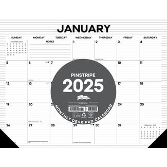 Willow Creek Stripes Desk Pad Calendar 2025