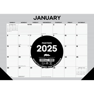 Willow Creek Strepen Desk Pad Kalender 2025 Smal