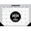 Strepen Desk Pad  Kalender 2025 Smal