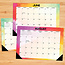 Rainbow Desk Pad Calendar 2025 Narrow