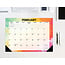 Rainbow Desk Pad Calendar 2025 Narrow