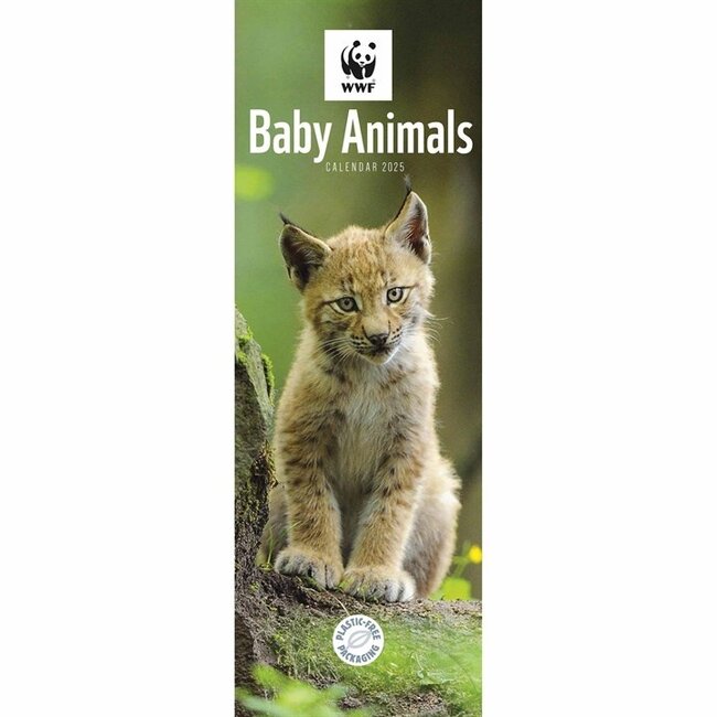 CarouselCalendars Calendrier mince WWF Baby Animals 2025