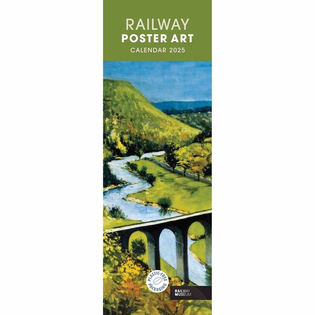 CarouselCalendars Calendrier de l'art de l'affiche ferroviaire 2025 Slimline