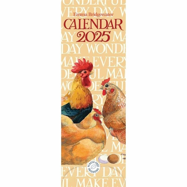 CarouselCalendars Emma Bridgewater Calendario Galline 2025 Slimline