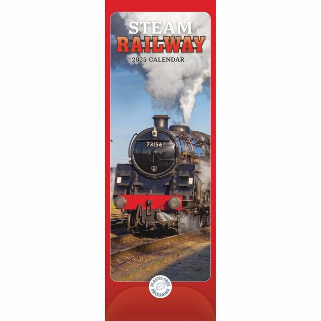 CarouselCalendars Steam Railway Slimline Calendar 2025