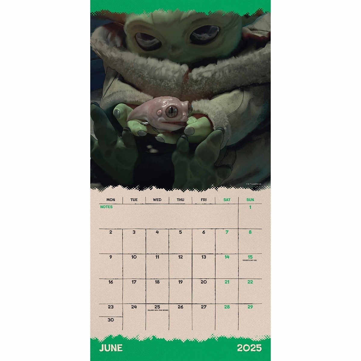 Star Wars, El Mandaloriano, Calendario Grogu 2025 Haz tu