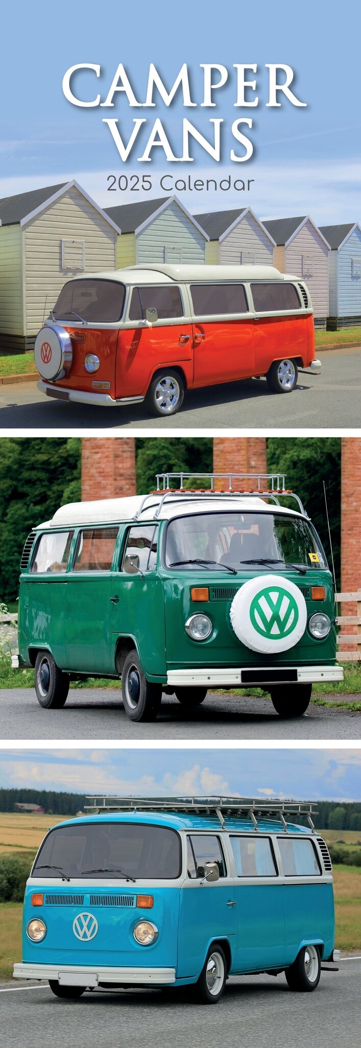 Volkswagen Camper Vans calendar 2025 Slimline pictures of the