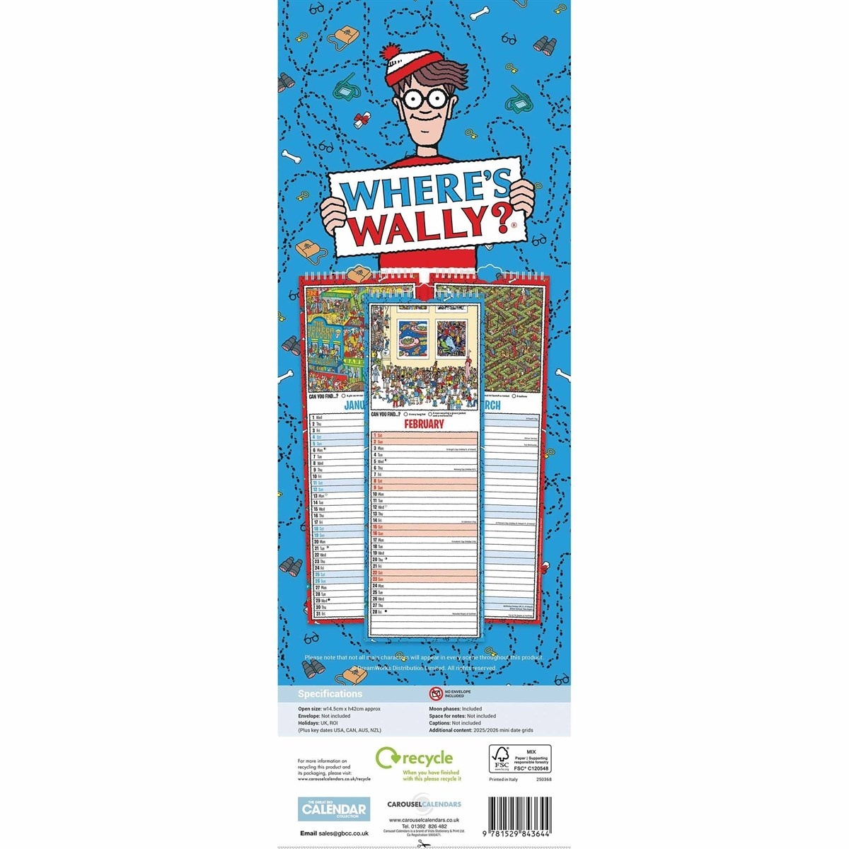 Buying Where's Wally Calendar 2025 Slimline simply order online