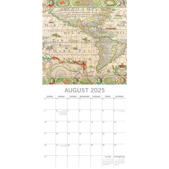 The Gifted Stationary Antique Maps Calendar 2025