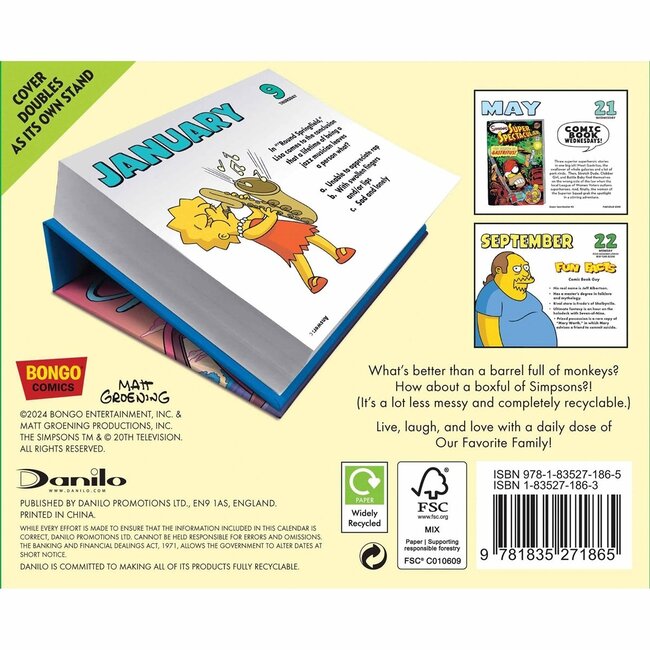Danilo Simpsons Kalender 2025 Boxed - Shopcalendars.com