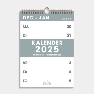 De Hobbit Calendrier Spiral A4 2025 Vert