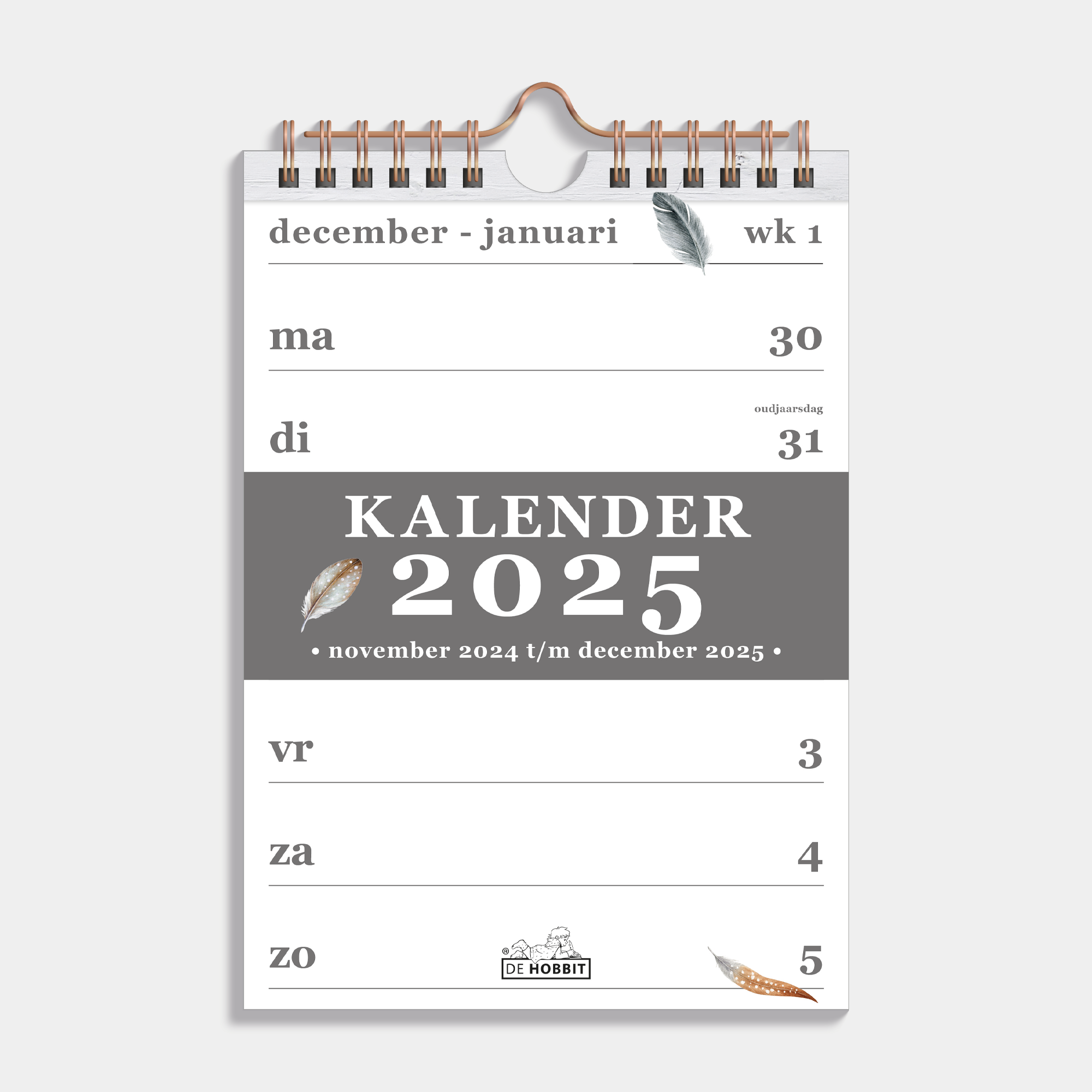 De Hobbit A5 Spiral Calendar 2025 Feathers