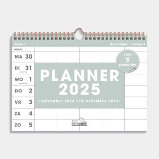 De Hobbit A4 Spirale Famiglia Planner 2025 Menta