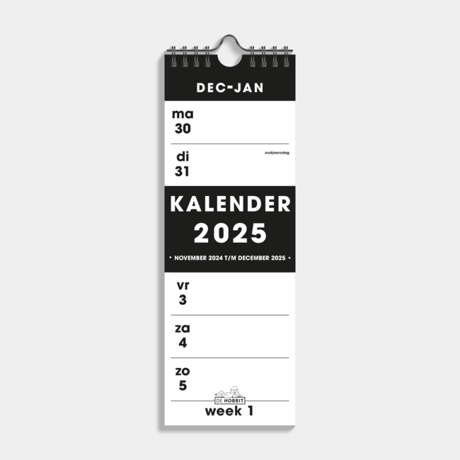 Wochenkalender Narrow 2025 Schwarz