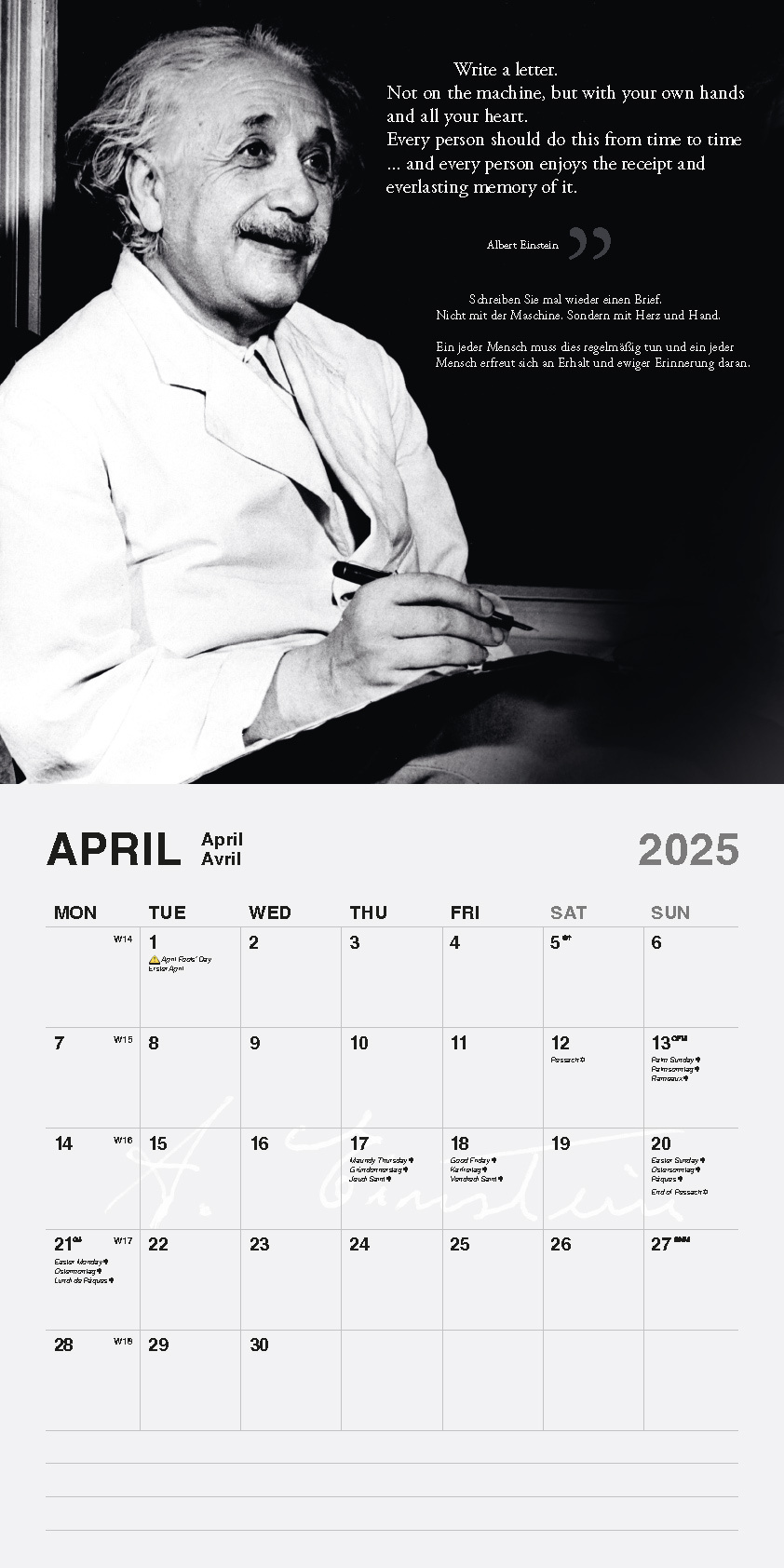 ML Publishing Einstein Calendar 2025 Shopcalendars Com Einstein Calendar 2025