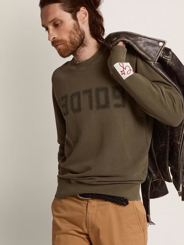 golden goose sweater archibald dusty olive