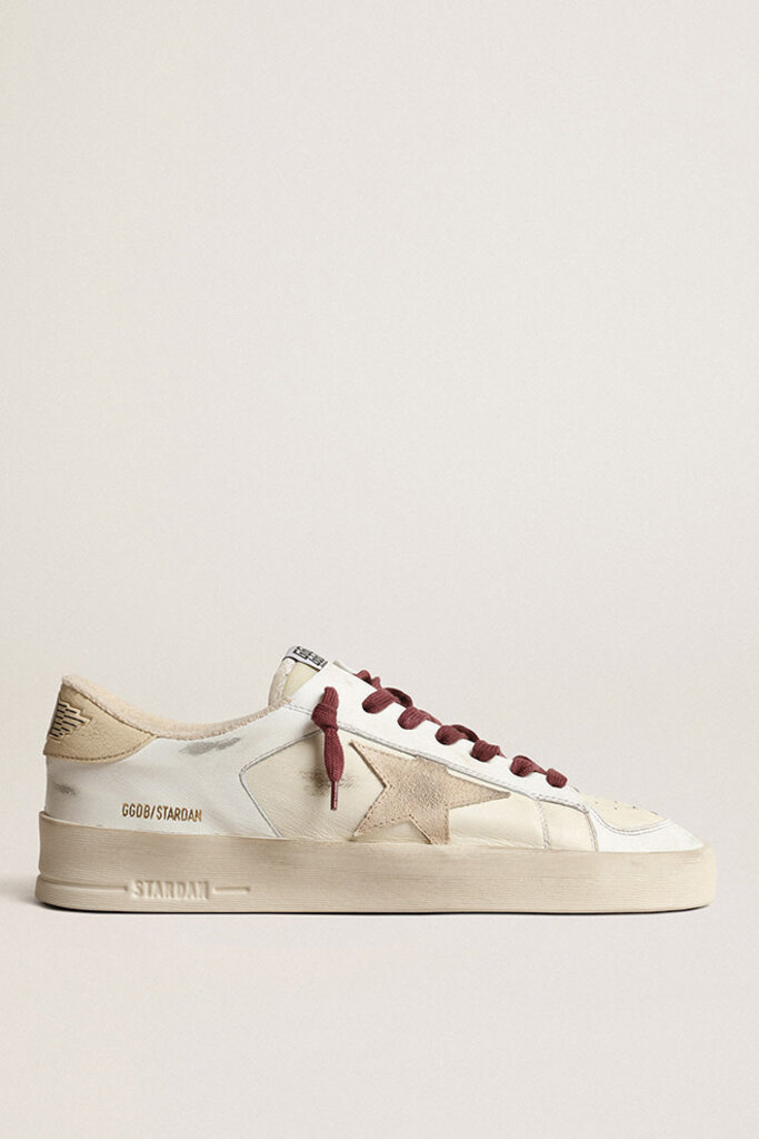 golden goose stardan con collarino white beige