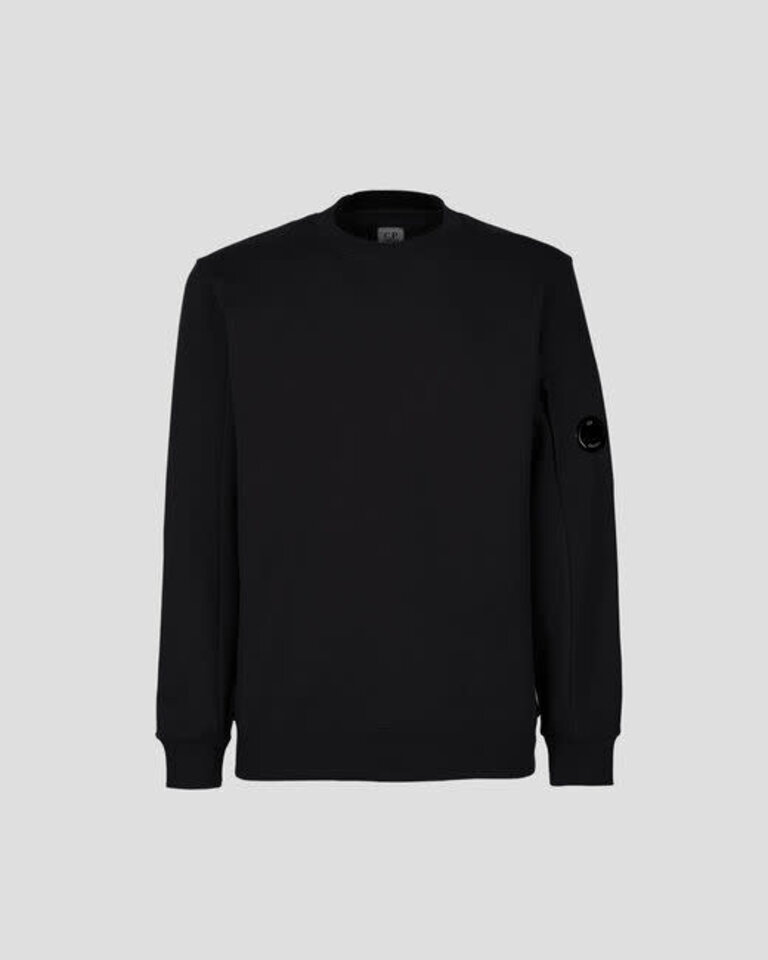 cp company Sweatshirts crew neck diagonal raised fleece black