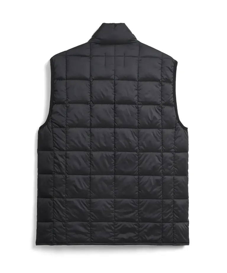 taion hi neck w-zip down vest black