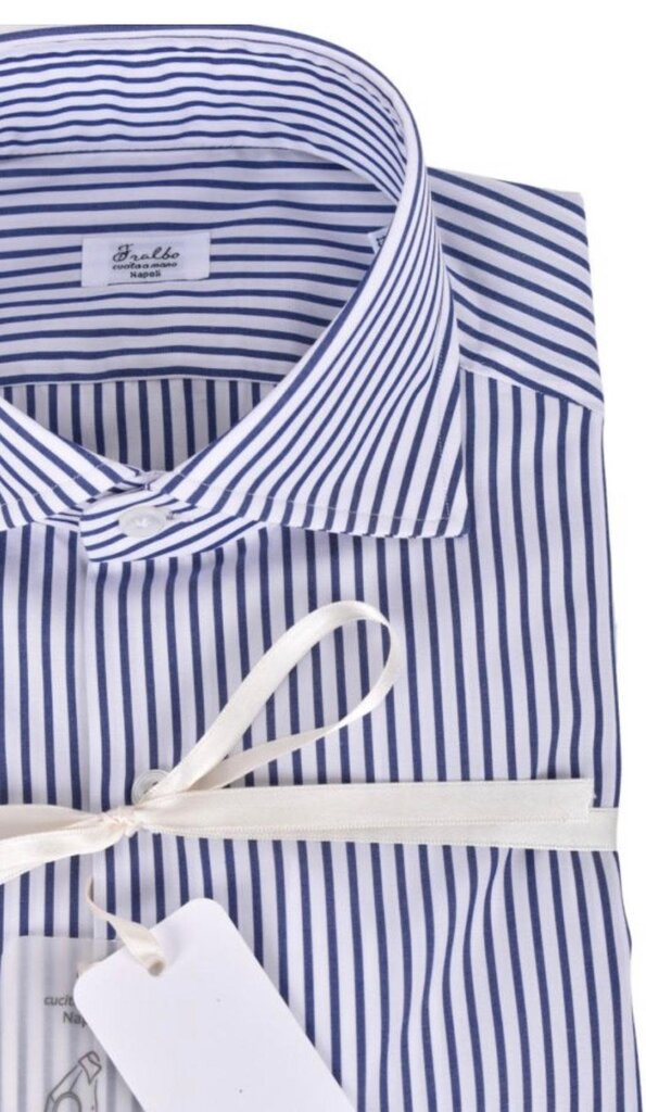 Fralbo shirt regular handmade stripes blue