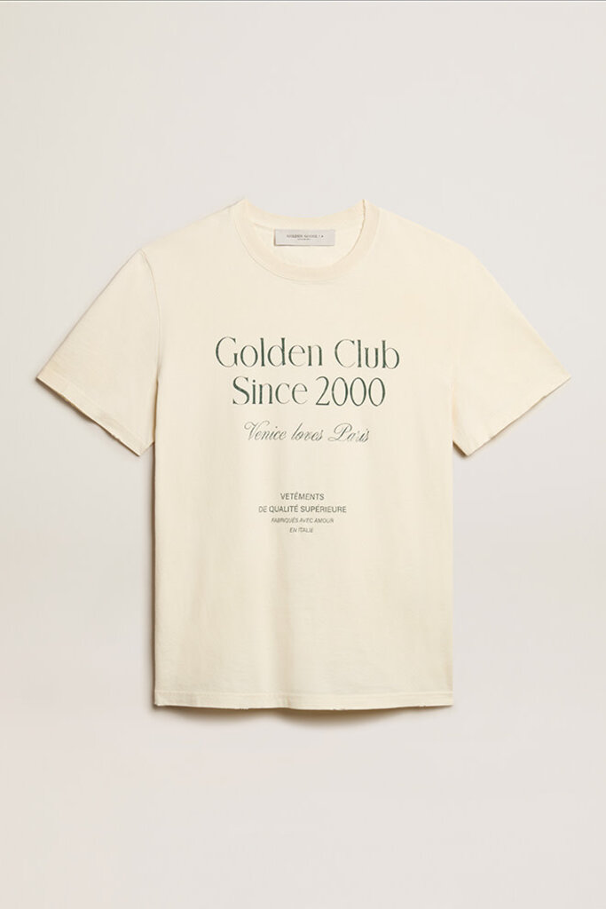 golden goose T-shirt regular water print venice paris manifesto