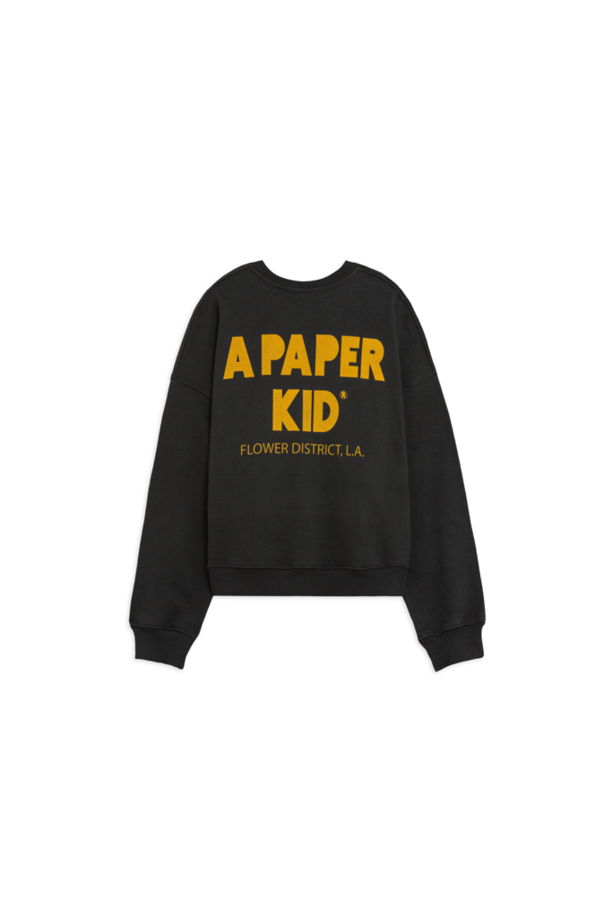 A Paper Kid Sweatshirt Black Orange Print