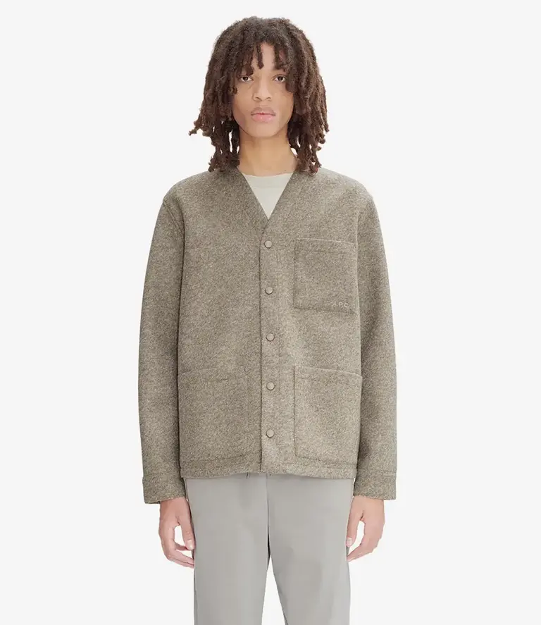 A.P.C. Cardigan Aurelien Beige Melange