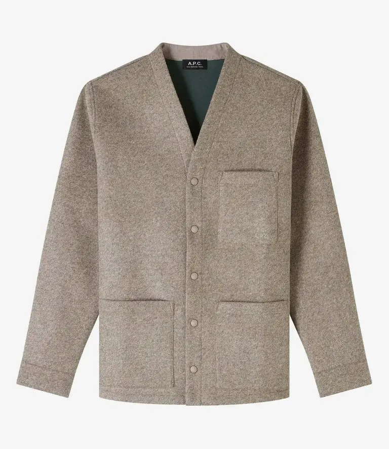 A.P.C. Cardigan Aurelien Beige Melange