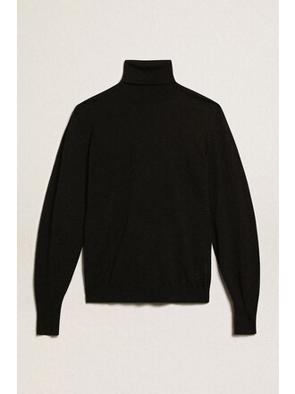 golden goose GOLDEN M'S REGULAR KNIT TURTLE NECK LIGHT WOOL MERINO BLACK