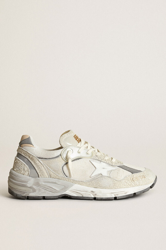 golden goose RUNNING DAD NET AND SUEDE UPPER LEATHER STAR AND HEEL SUEDE SPUR