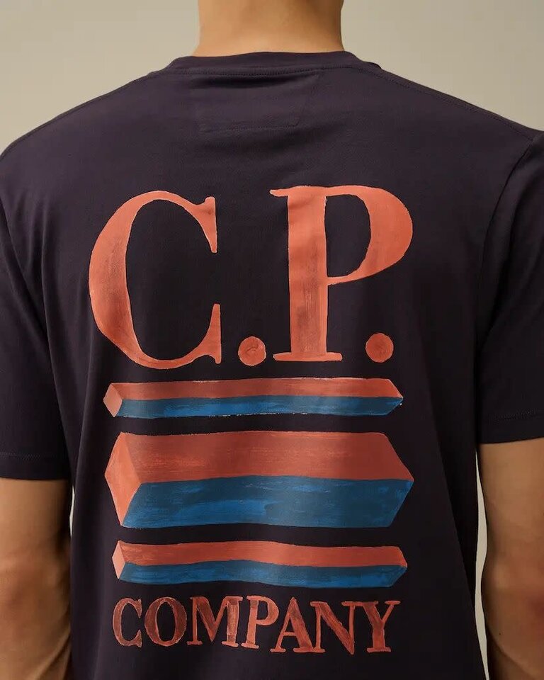 cp company 30/1 Jersey Logo Graphics T-Shirt Nightshade