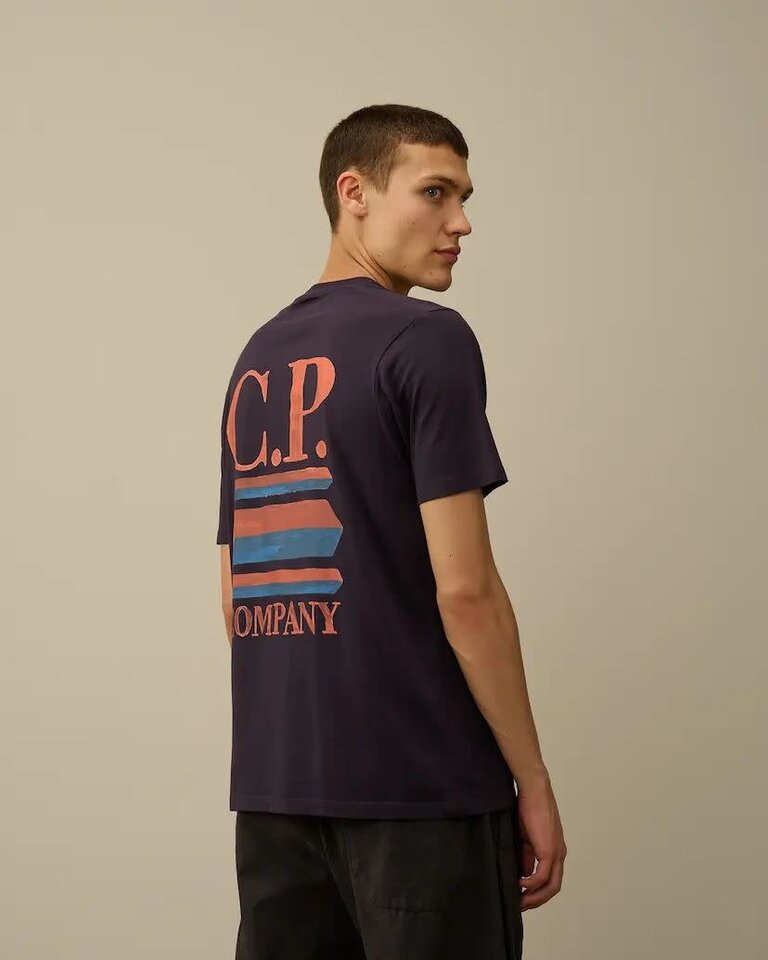 cp company 30/1 Jersey Logo Graphics T-Shirt Nightshade