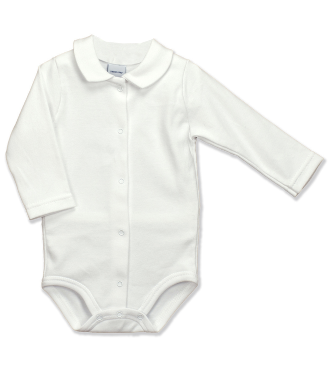 Body/Romper polo kraag (wit) - Babidu