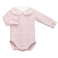 Body/Romper streep kraagje (lichtroze) - Babidu