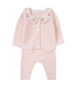 Tartine et Chocolat: Babykleding & Kinderkleding Babypakje 2-delig gebreid kraagje bloemen - Tartine et Chocolat