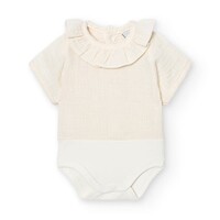 Body/Romper tetra + kraagje (beige) - Babidu