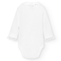 Body/romper zijsluiting kant (wit) - Babidu